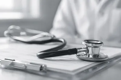 Close-Up Stethoscope in Calm Clinical Setting