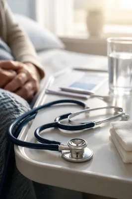 Peaceful Stethoscope Close Up With Care