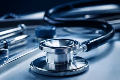 Stethoscope Chestpiece on Clinical Examination Tray