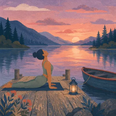 Mindful Yoga at Sunset Mountain Lake