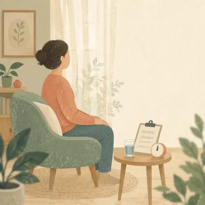 Calm Mindfulness Moment in Therapy Clinic