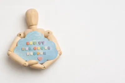 Mindfulness Self Care Flat Lay with Cloud