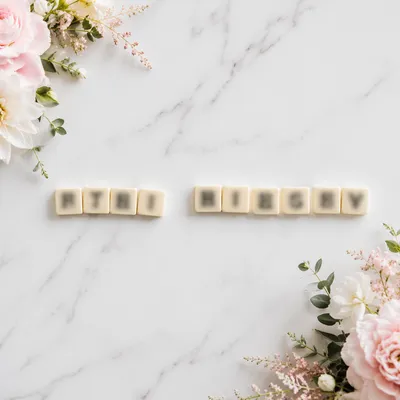 Mindful Self Care Tiles on Marble