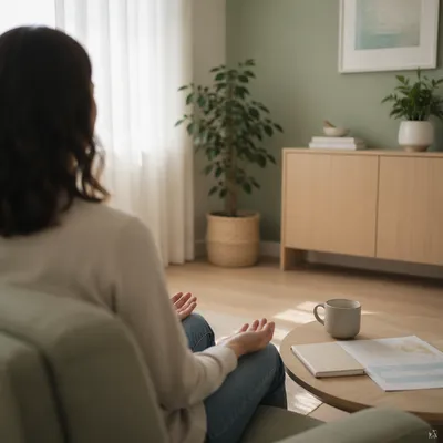Calm Mindfulness Moment in Wellness Consultation Room
