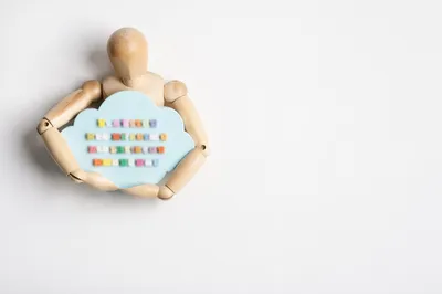Mindfulness Self Care Flat Lay with Cloud