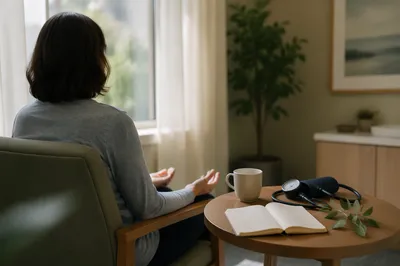 Mindful Breathing in a Calm Clinic Room