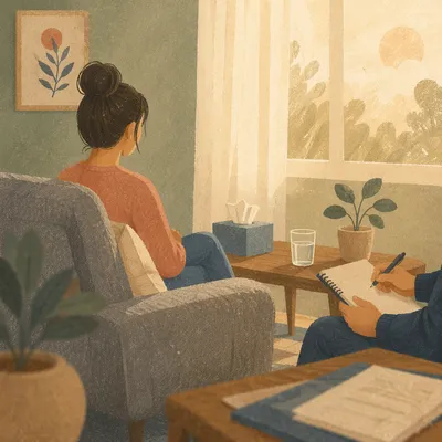 Calm Therapy Session in Counseling Office
