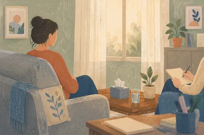 Calm Therapy Session Office With Couch