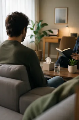 Calm Mental Health Therapy Office Scene