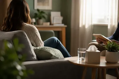 Calm Mental Health Therapy Office Scene
