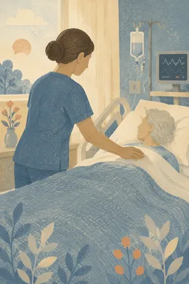 Compassionate Nurse Comforting Elderly Patient