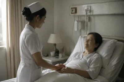 Compassionate Nurse Caring for Hospital Patient