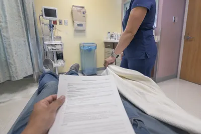 Nurse Providing Calm Care in Hospital Room