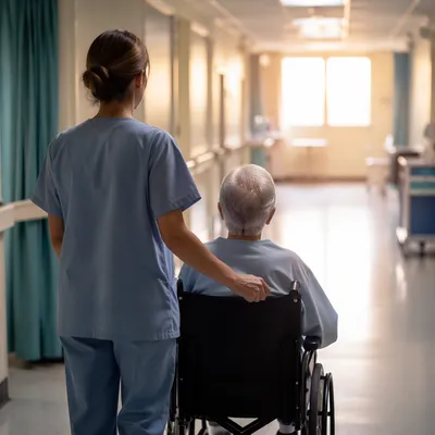 Compassionate Nurse Guiding Patient to Recovery