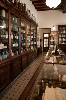 Vintage Pharmacy Prescription Counter Interior