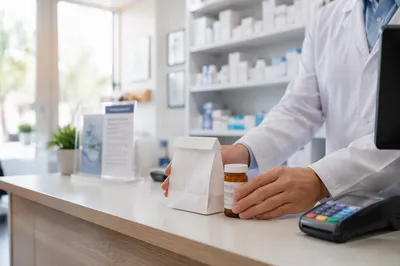 Clean Pharmacy Prescription Counter in Morning Light