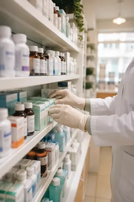 Clean Neighborhood Pharmacy Shelves and Supplies