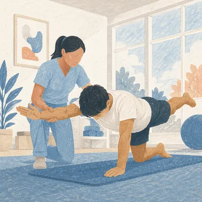 Physical Therapy Bird Dog Exercise Support