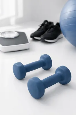 Blue Dumbbells for Physical Therapy Rehabilitation