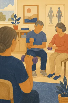 Rehabilitation Wrist Exercise in Therapy Clinic