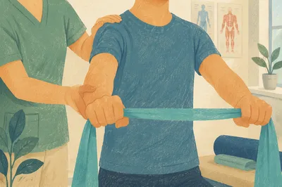 Physical Therapy Resistance Band Rehabilitation Session
