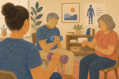 Physical Therapy Wrist Exercise in Rehabilitation Clinic
