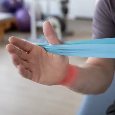 Wrist Therapy Exercise With Resistance Band