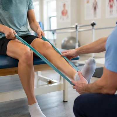 Knee Rehabilitation Exercise with Resistance Band