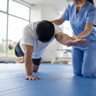 Physical Therapy Bird-Dog Exercise in Clinic