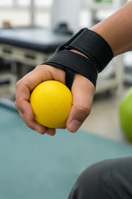 Hand Therapy Grip Exercise in Rehab Clinic