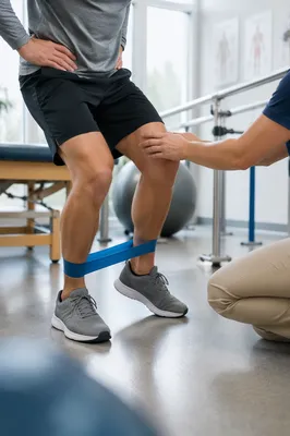 Resistance Band Physical Therapy Exercise Scene