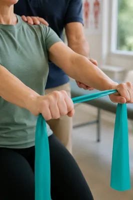 Physical Therapy Resistance Band Stretch Session