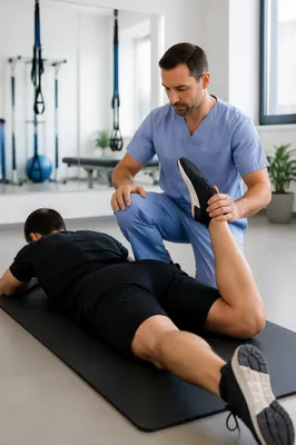 Physical Therapy Hamstring Stretch Session