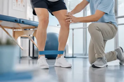 Resistance Band Physical Therapy Rehabilitation Scene