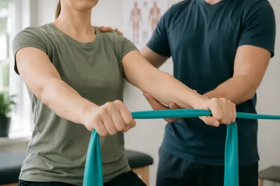 Physical Therapy Resistance Band Stretch Session