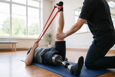 Physical Therapy Hamstring Stretch With Prosthetic