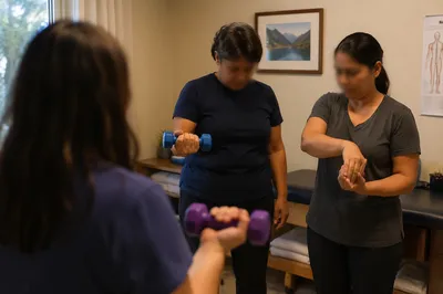 Physical Therapy Wrist Exercise in Rehabilitation Clinic