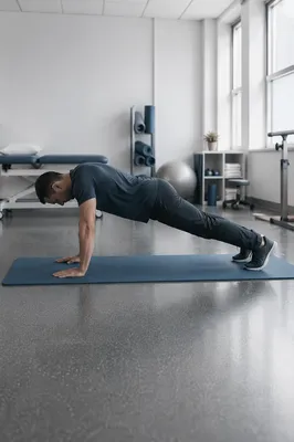 High Plank Rehabilitation in Therapy Gym