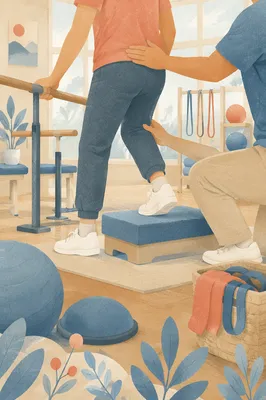 Lower Body Rehabilitation Step Training Scene