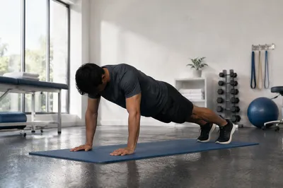 High Plank Rehabilitation in Therapy Gym
