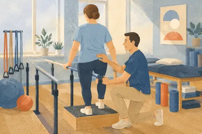 Hopeful Physical Therapy Gym Rehabilitation Scene
