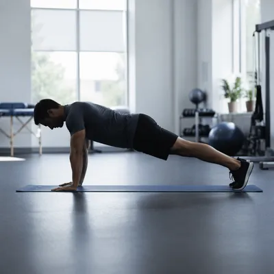 High Plank Rehabilitation in Physical Therapy Gym