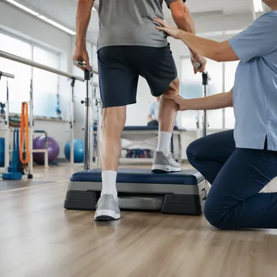 Lower Body Rehab Step Training Scene