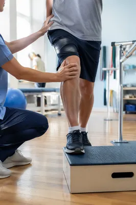 Lower Body Rehab Exercise in Therapy Gym
