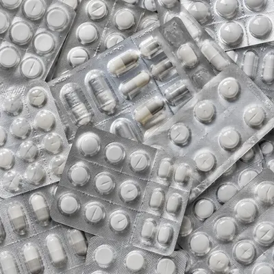 Overhead Assorted Medicine Blister Packs