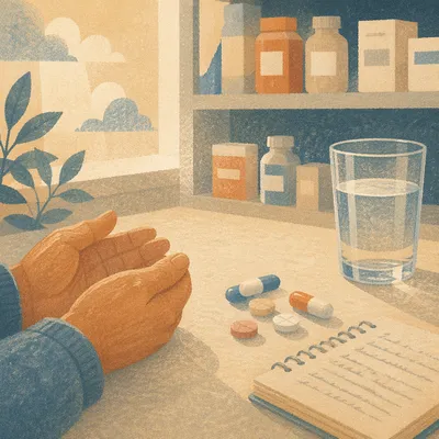 Hopeful Medicine Moment on Pharmacy Counter