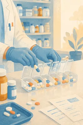 Pharmacist Filling Weekly Pill Organizer