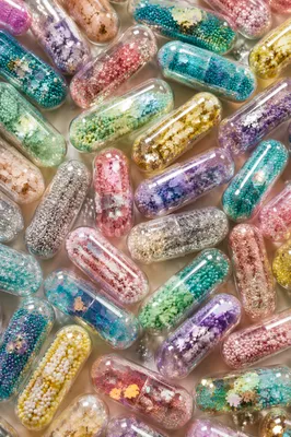 Colorful Transparent Capsules Medical Pattern