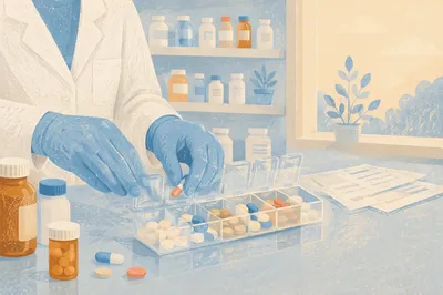Pharmacist Filling Weekly Pill Organizer