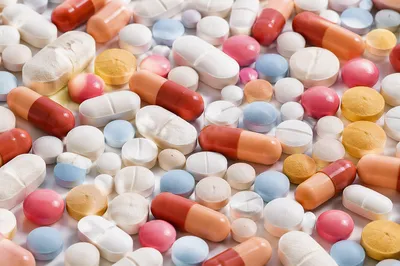 Colorful Medicine Capsules on Pharmacy Counter